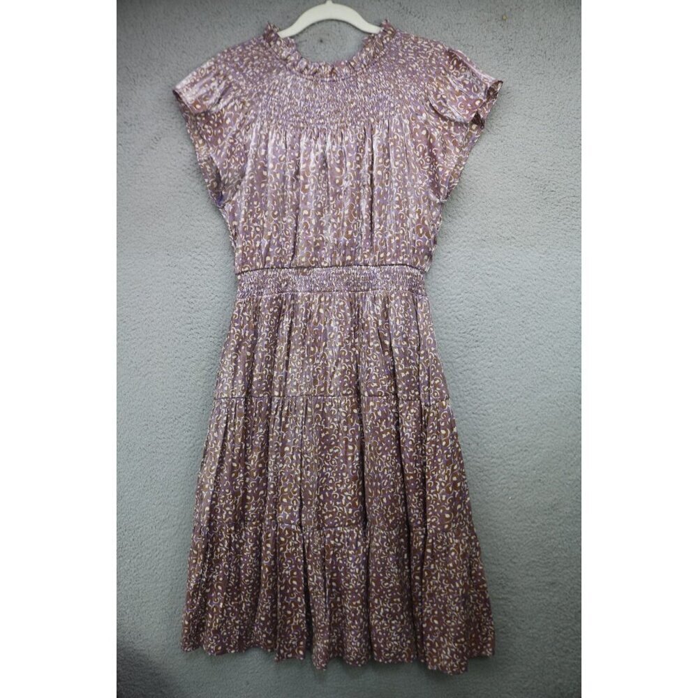 Moodie Shimmery Cap Sleeve Tiered Midi Dress-Size Large-Lined-Whimsigoth